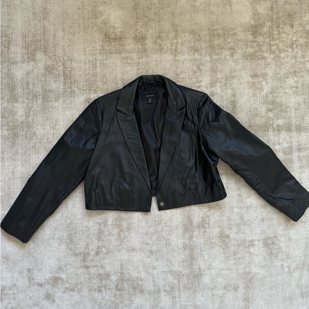 Cropped genuine leather Jacket